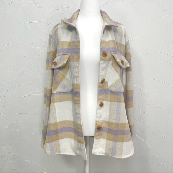 Blank NYC Mountain Top White Multi Plaid Shacket - Picture 7 of 16